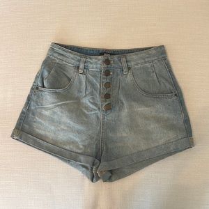 BDG denim button front shorts